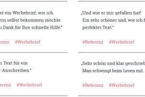 4 Referenzen Werbebriefe