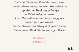 Referenz Webtext