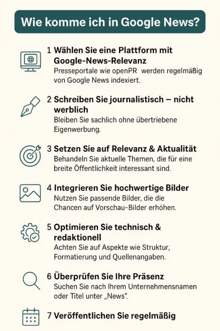 Checkliste: Wie komme ich in Google News? Checkliste: Wie komme ich in Google News?