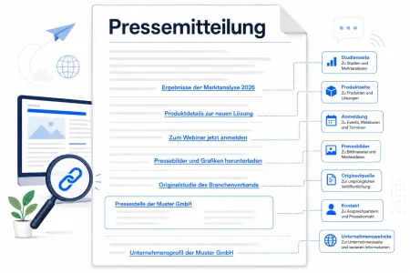 Links in Pressemitteilungen (Symbolbild) Links in Pressemitteilungen (Symbolbild)