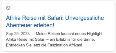 Beispiel: Metadaten in SERPs