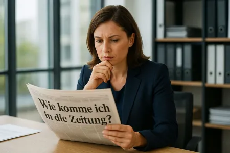 Wie komme ich in die Zeitung? (KI-Symbolbild) Wie komme ich in die Zeitung? (KI-Symbolbild)