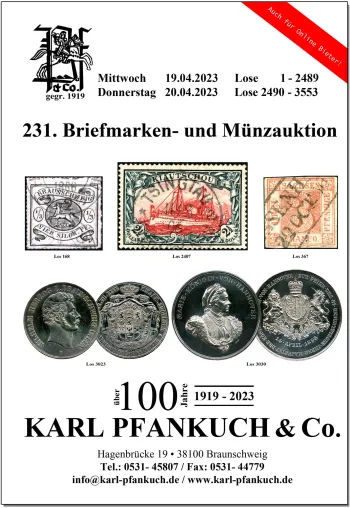 Bild: 231. Pfankuch Auktion für Briefmarken, Münzen und Postgeschichte 
