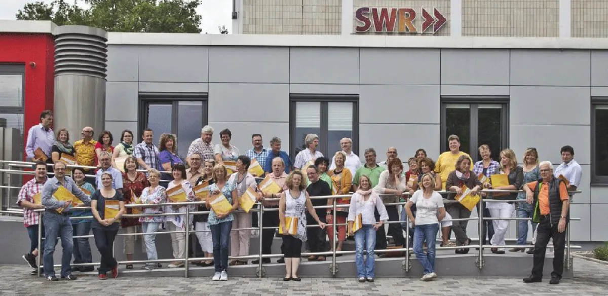 Der SonntagsChor Rheinland-Pfalz im SWR Studio Kaiserslautern. Foto: Felix Rahm