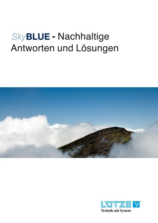 SkyBLUE - Die neue Nachhaltigkeitsinitiative von LÜTZE, zusammengefasst in der neuen SkyBLUE-Broschü