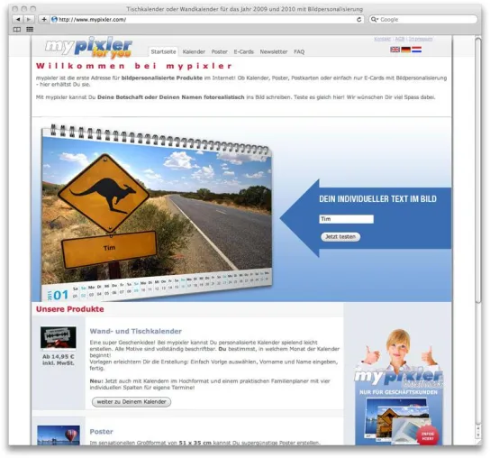 Bild: Mit mypixler.com Kalender individuell gestalten