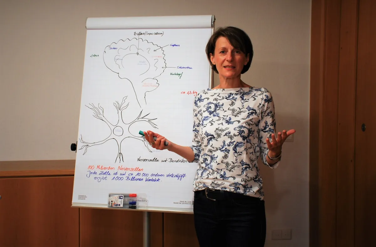 Seminarleiterin Snjezana Bacher referiert über Stressbewältigung (© S. Bacher)