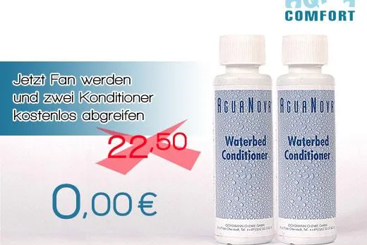 Aqua Comfort verschenkt mehrere Hundert Flaschen Wasserbett Konditionierer Bild: Aqua Comfort verschenkt mehrere Hundert Flaschen Wasserbett Konditionierer