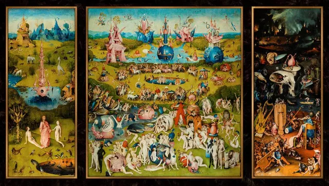 Bild: Hieronymus Boschs „Der Garten der Lüste“ in 1:1 Originalgröße 390 x 220 cm