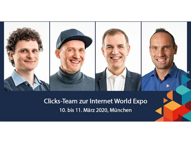 Bild: Clicks digital: Mit zwei Vorträgen und eigenem Messestand bei der Internet World Expo 2020