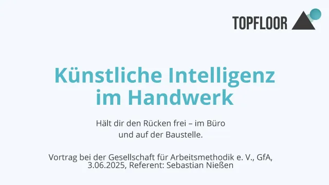 Bild: Künstliche Intelligenz im Handwerk. Effizienzsteigerung und Qualitätsverbesserung durch moderne Technologien