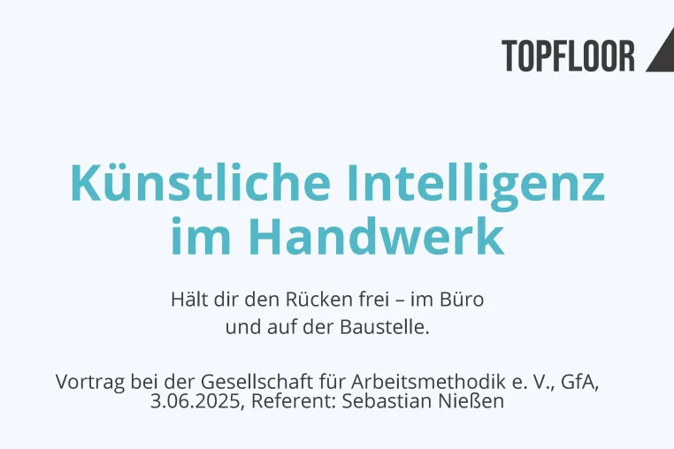 Bild: Künstliche Intelligenz im Handwerk. Effizienzsteigerung und Qualitätsverbesserung durch moderne Technologien