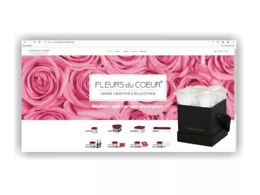Bild: Neuer Webauftritt mit Geschenken und Rosenboxen bei Fleurs du Coeur