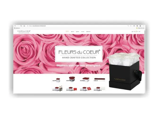 Bild: Neuer Webauftritt mit Geschenken und Rosenboxen bei Fleurs du Coeur