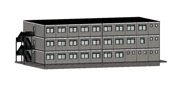 Bild: Heinkel Modulbau montiert 3-geschossiges Bürogebäude in nur 15 Arbeitstagen in München