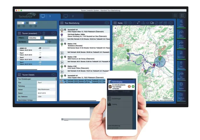 Bild: TachoEASY offeriert Gratistest seines FM-Telematiksystems zum Minimalaufwand