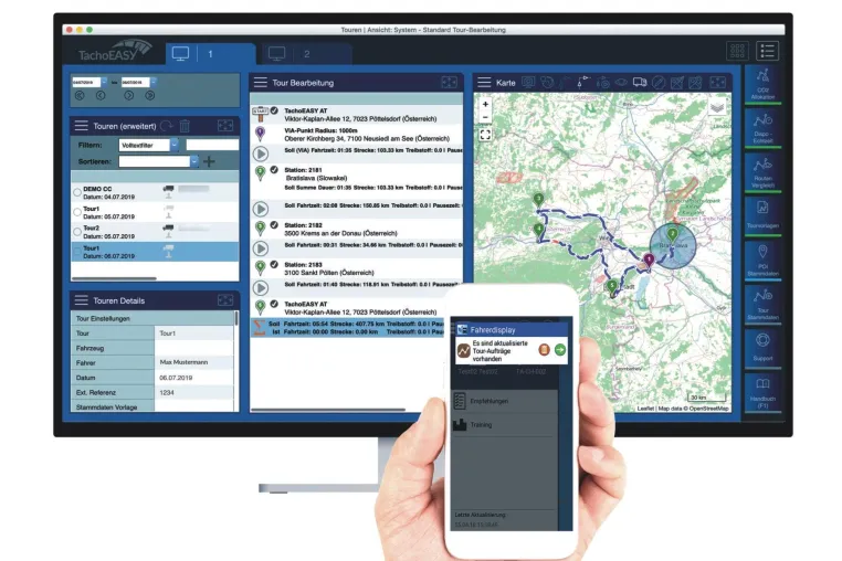Bild: TachoEASY offeriert Gratistest seines FM-Telematiksystems zum Minimalaufwand