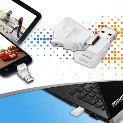 Bild: Neuer Dual-USB-Speicherstick von Toshiba mit Typ-A- und Typ-C-Anschluss