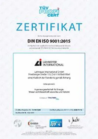 Bild: Qualitätsmanagement - Lahmeyer erfolgreich zertifiziert nach der neuen DIN EN ISO 9001:2015