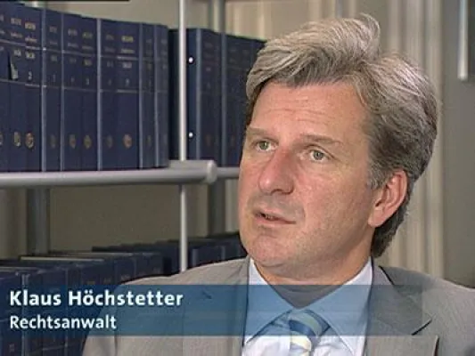 Bild: Münchner Rechtsanwalt wehrt sich gegen Vorwürfe - Höchstetter geht rechtlich gegen Schweizer Fernsehen vor