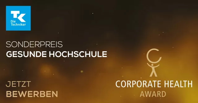 Bild: Bewerbungsstart für Sonderpreis „Gesunde Hochschule“ beim Corporate Health Award 2022