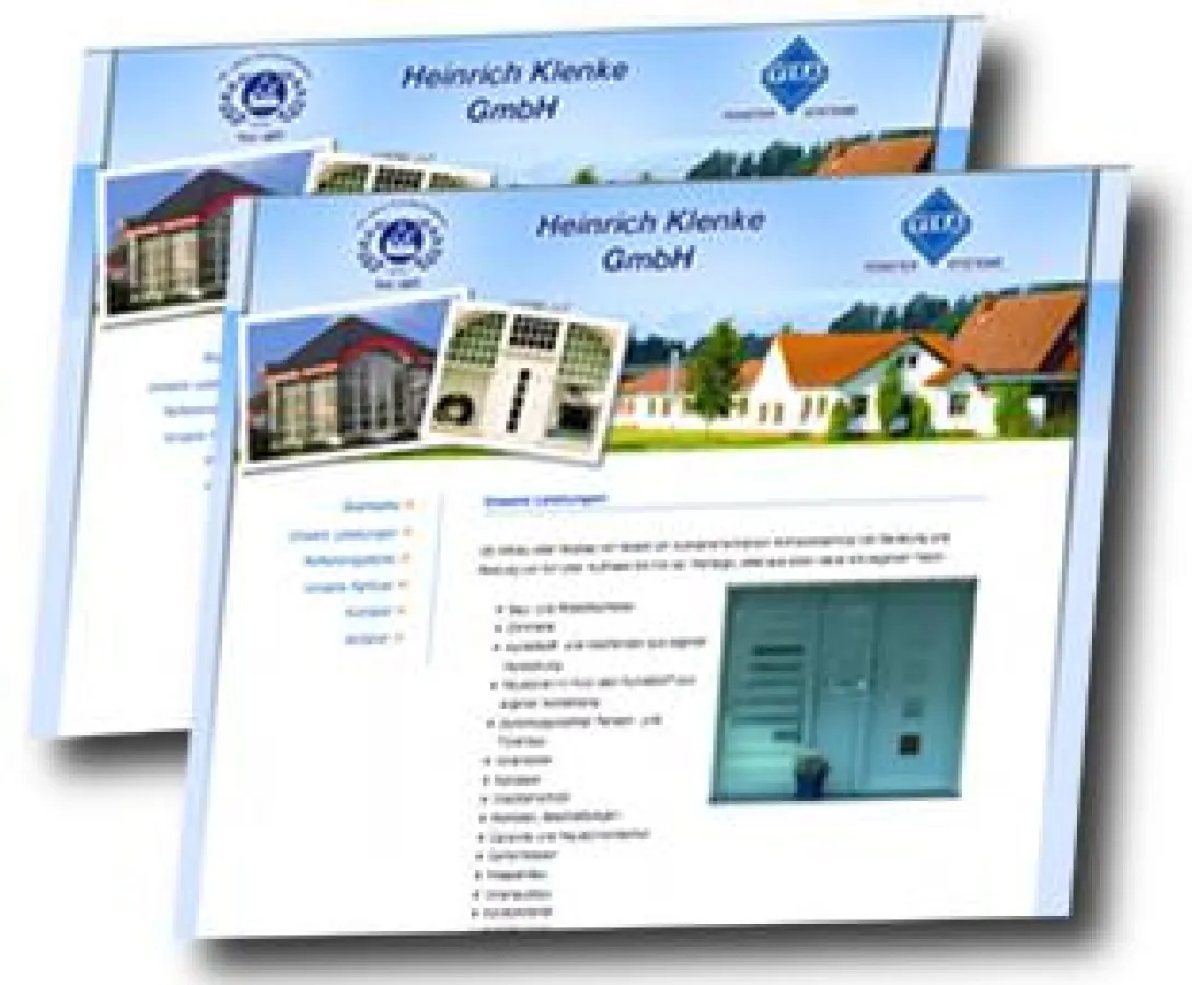 Internetauftritt der Firma Heinrich Klenke GmbH