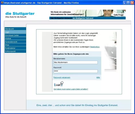 Bild: Das Stuttgarter Extranet: Informationsportal versorgt Geschäftspartner