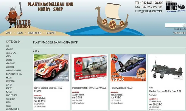 Bild: Interhobby.de - Neuer Onlineshop für Plastikmodellbau eröffnet
