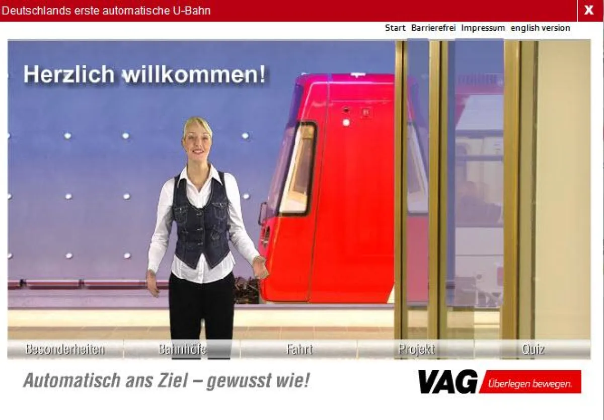 Neue Verkehrstechnologie modern mit Online-Moderatorin präsentiert - Deutschlands erste automatische U-Bahn