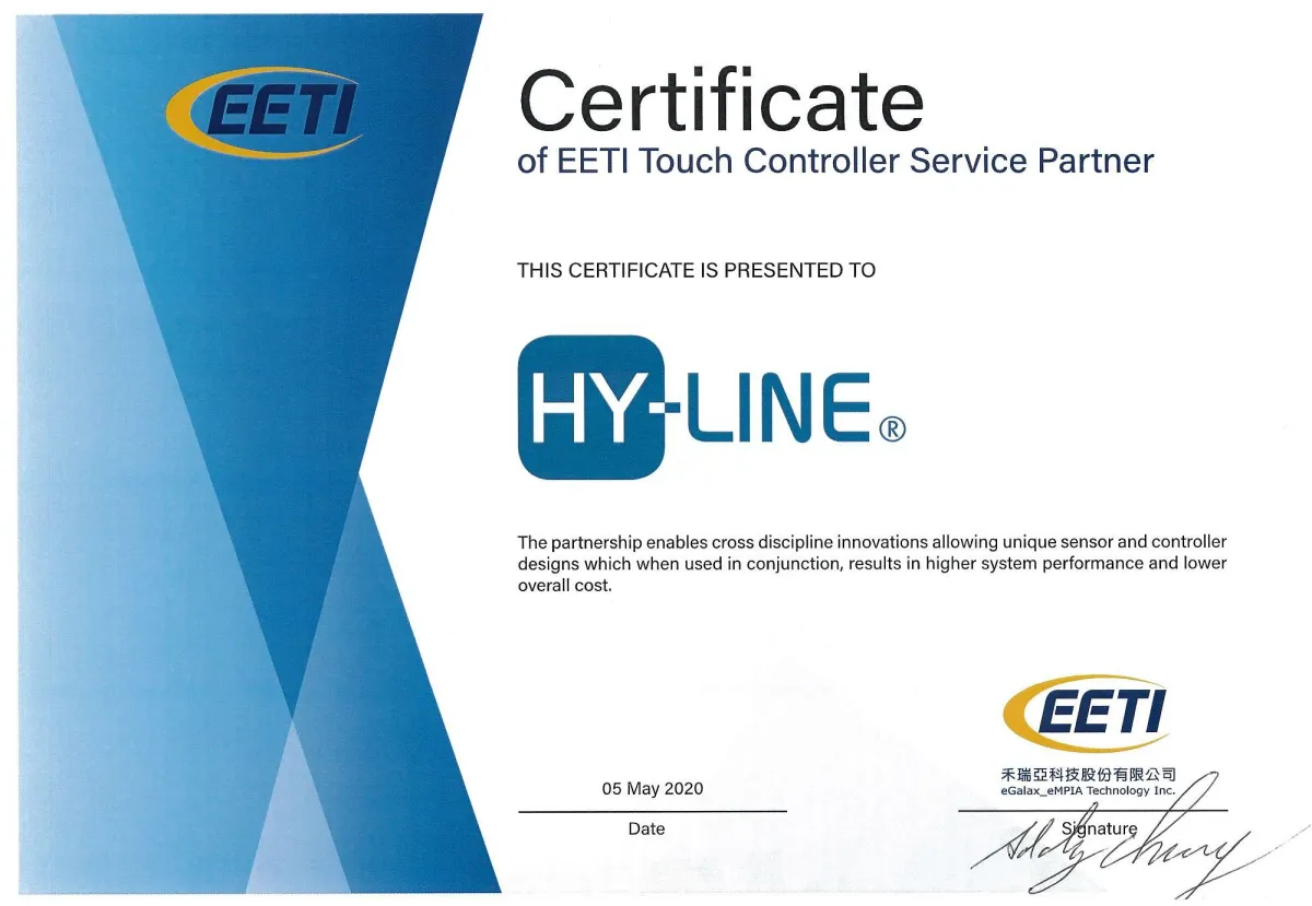 HY-LINE: EETI Touch Controller Service Partner