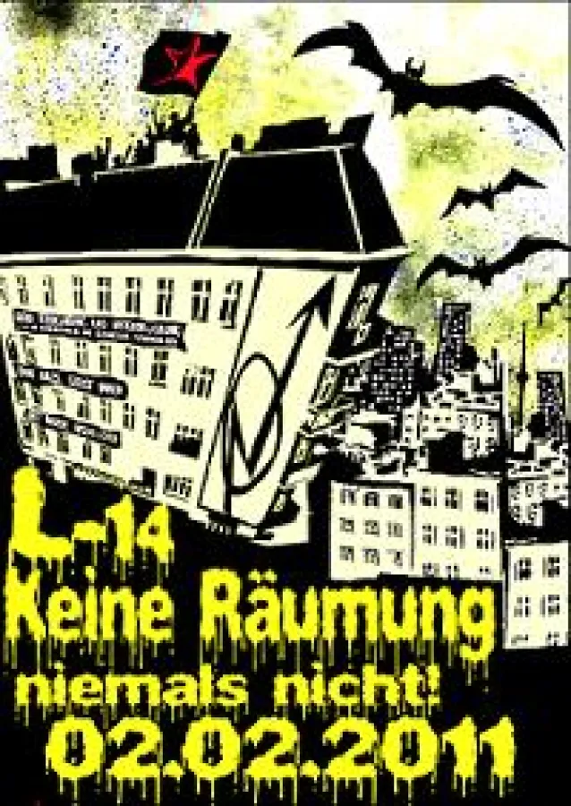 Protestplakat der Bewohner