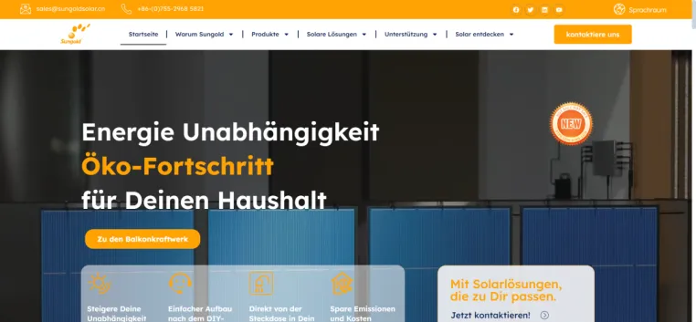Bild: Sungold Solar stellt hocheffiziente Balkonkraftwerke für nachhaltiges urbanes Leben vor