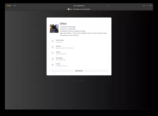 Bild: mypfote.com nimmt Notfallkontakt Verzeichnis für Haustiere in Betrieb