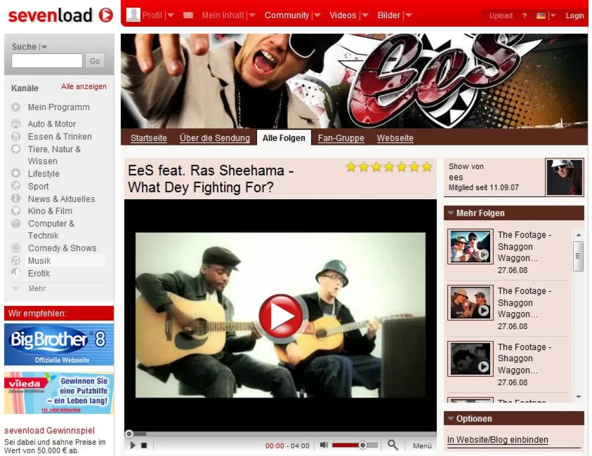 sevenload Musikkanal präsentiert 