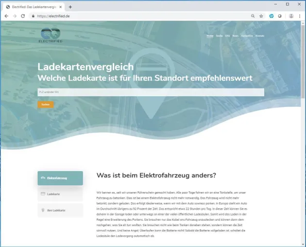 Bild: Electrified.de hilft bei Auswahl der richtigen Ladekarte für Elektro-Autos