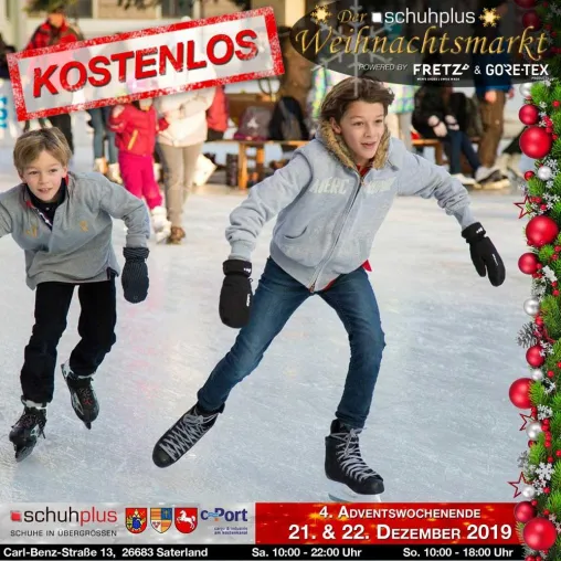 Bild: Im Saterland am c-Port gibt es den ersten schuhplus - Weihnachtsmarkt mit Eislaufbahn