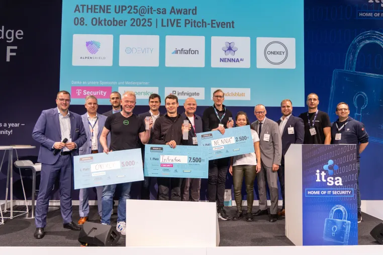 Infrafon gewinnt ATHENE Startup Award UP25@it-sa Bild: Infrafon gewinnt ATHENE Startup Award UP25@it-sa