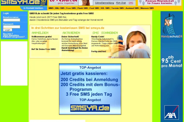 SMSYA.de: Jeden Tag 3 SMS kostenfrei versenden Bild: SMSYA.de: Jeden Tag 3 SMS kostenfrei versenden