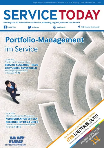 Portfolio-Management im Service: Die aktuelle Ausgabe 4/2015 der SERVICETODAY ist erschienen Bild: Portfolio-Management im Service: Die aktuelle Ausgabe 4/2015 der SERVICETODAY ist erschienen