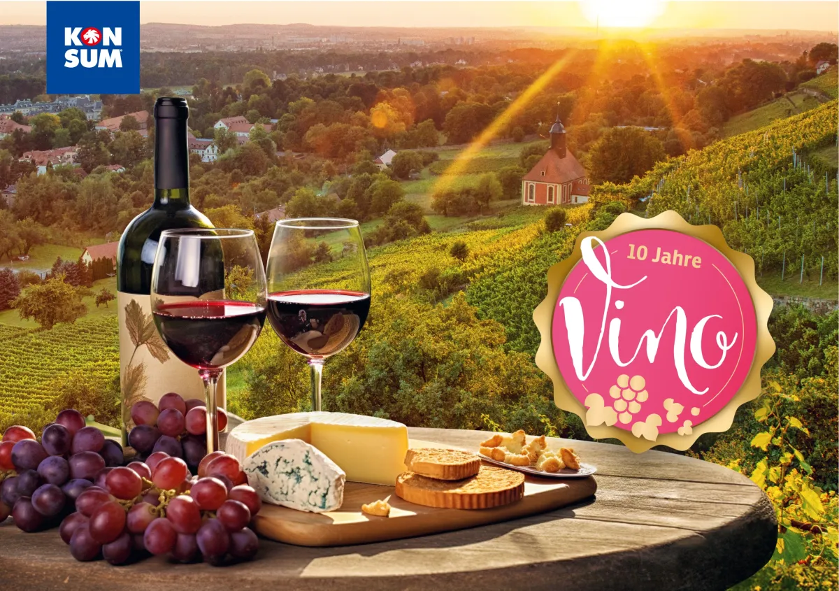 Keyvisual zur Vino 2025 (© KONSUM Dresden eG)