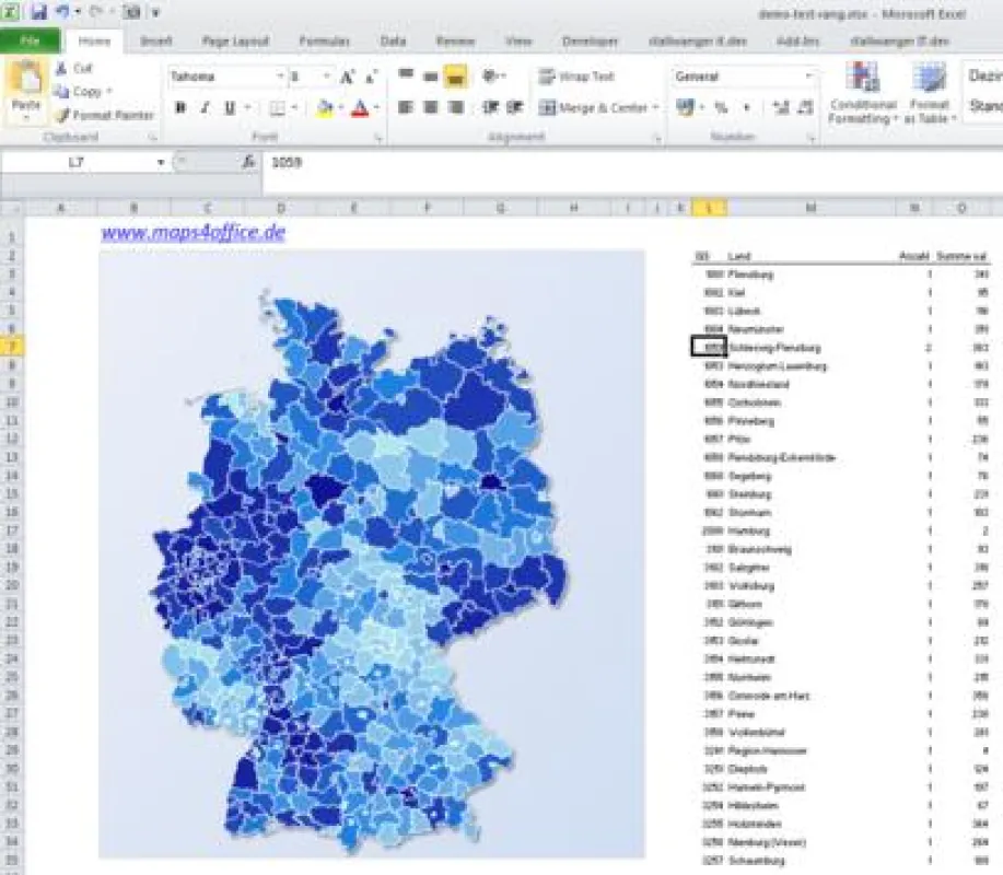Excel Deutschlandkarte