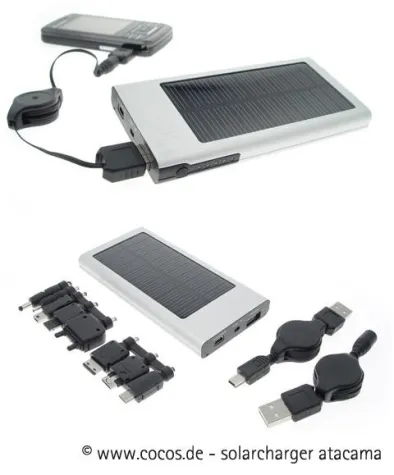 Bild: Mobile Solarcharger und Ladegeräte mit Werbedruck oder Gravur