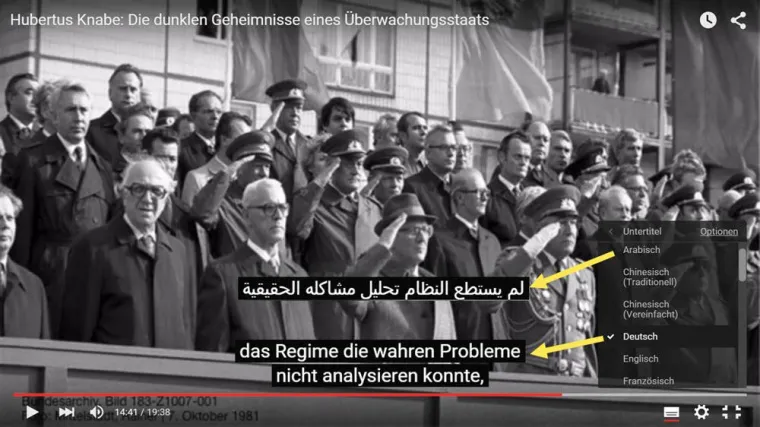 Bild: Bilinguale Untertitelungen bei YouTube