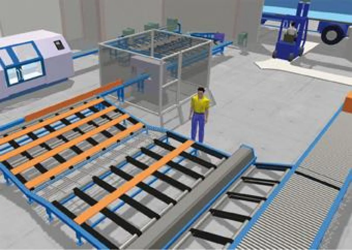 Die Software taraVRbuilder unterstützt Planung, Optimierung und Umstellung von Produktionsanlagen und Materialflusssystemen.