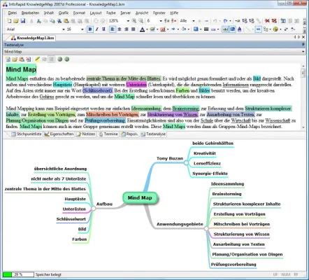 Bild: InfoRapid KnowledgeMap 2007d: MindMapping jetzt mit genialer Textmarker-Analyse