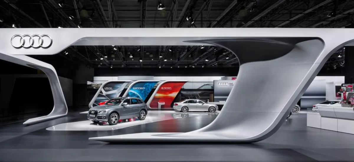 Modules Audi Markenraumsystem erstmals auf der MIAS Moskau 2012, Foto: Andreas Keller
