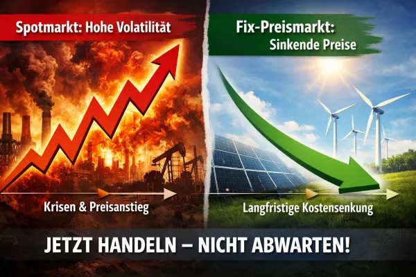 Bild: Strompreise 2026 deutlich über Vorjahr: Warum mittelständische Unternehmen jetzt auf Fixpreise setzen sollten