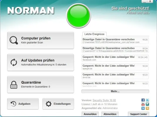 Bild: Antiviren-Suiten: Norman lädt zum Beta-Test der neuen Norman Security Suite
