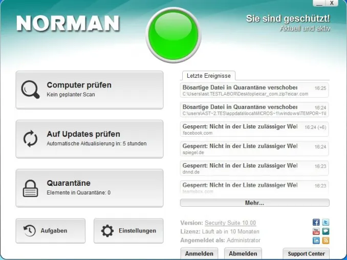 Bild: Antiviren-Suiten: Norman lädt zum Beta-Test der neuen Norman Security Suite