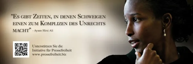 Bild: Mit Ayaan Hirsi Ali für die Freiheit der Presse